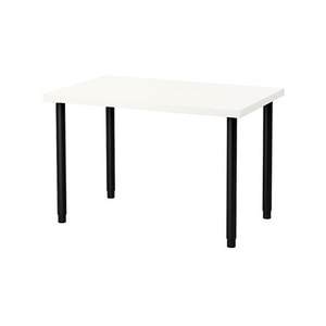[IKEA] LINNMON 테이블 상판 (100x60, 화이트) OLOV 길이조절다리세트 (블랙) 003.617.56/902.643.03