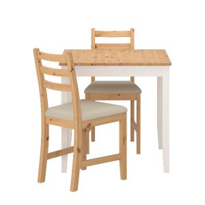 [IKEA] LERHAMN 2인용 테이블세트/테이블+의자2개/(참나무무늬)